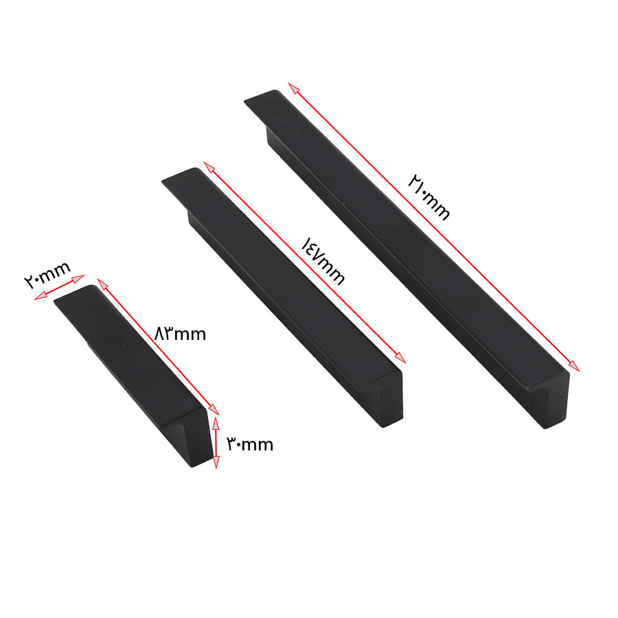 دستگیره کابینت مشکی مدل آنجل سایز 192 زئوس