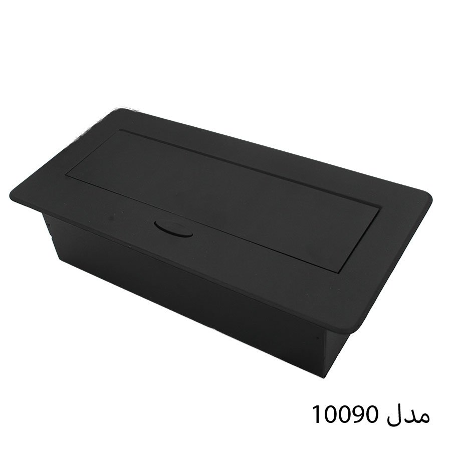 پریز توکار مستطیلی دو پریز دو یواس بی دکمه تاچ ملونی مشکی 10017