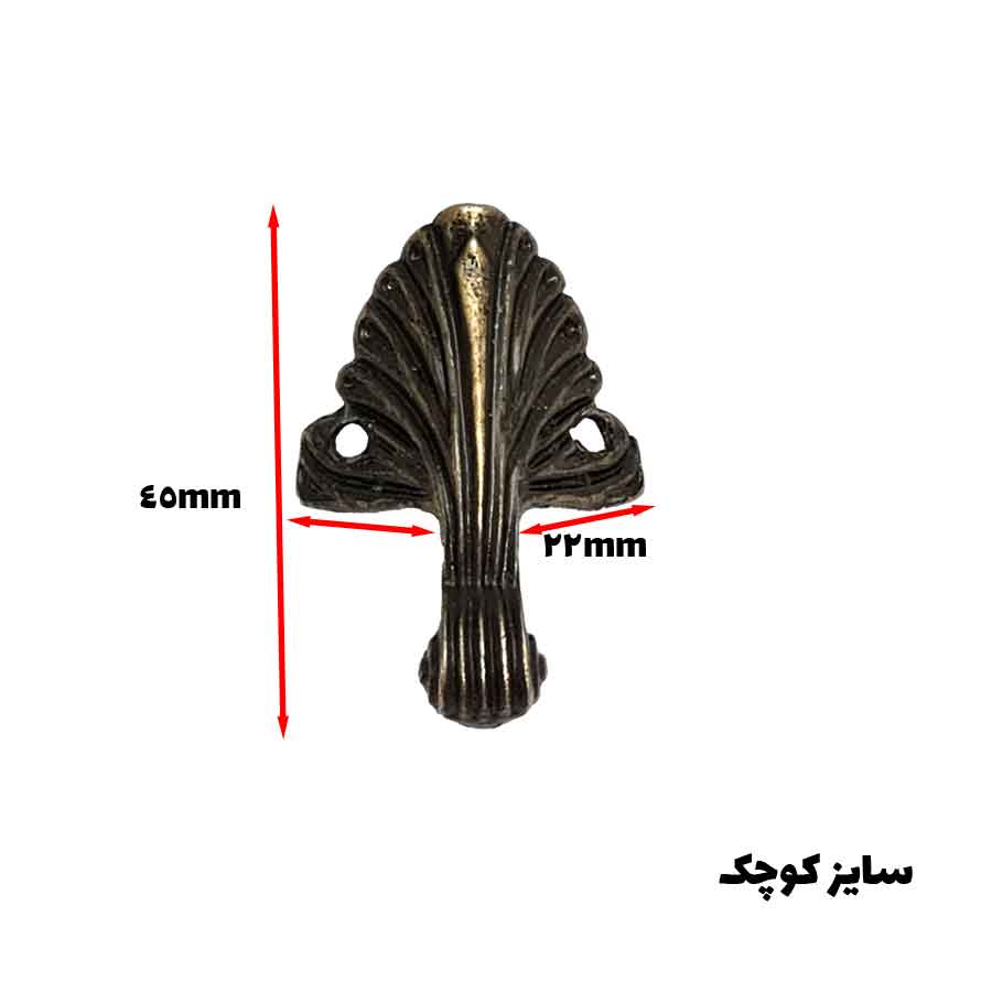 پایه آنتیک سربی طاووس متوسط زیتونی