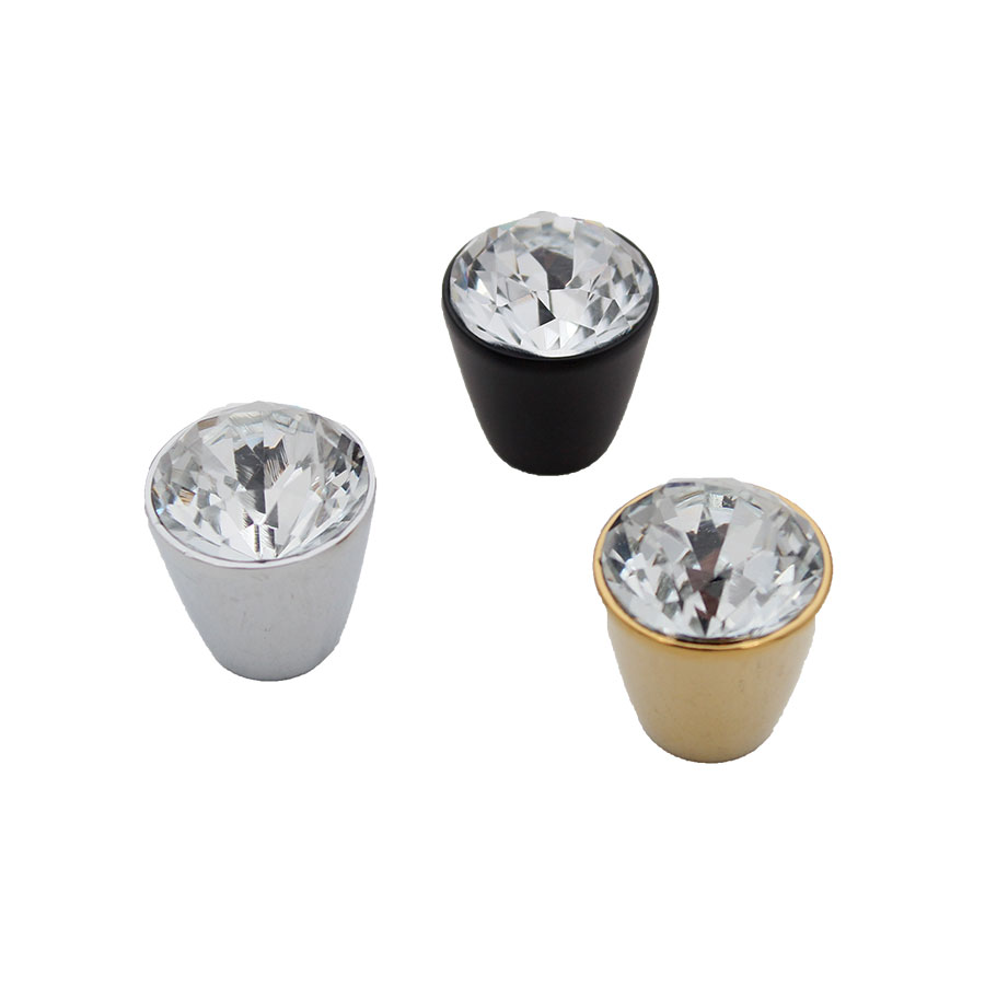 دستگیره کابینت تک پیچ مشکی کریستالی 352 ملونی