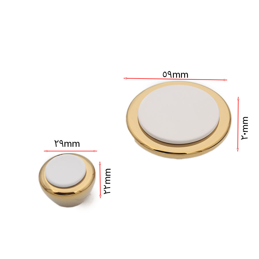 دستگیره کابینت 374 سایز L سفید طلایی