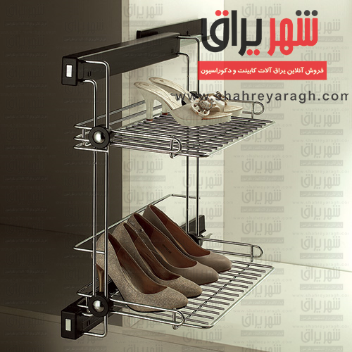 جا کفشی دیواری راست دوطبقه داخل کمد ABS مشکی