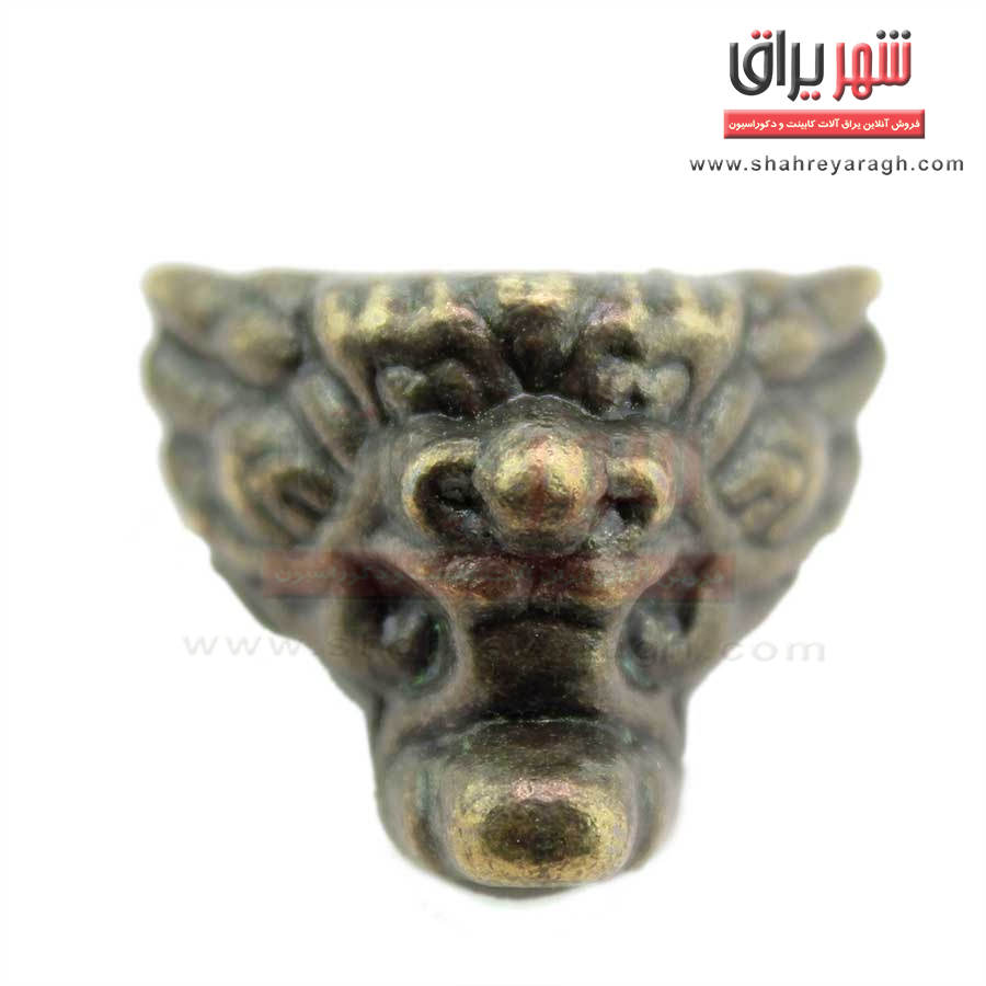 پایه آنتیک سربی شیر کوچک زیتونی