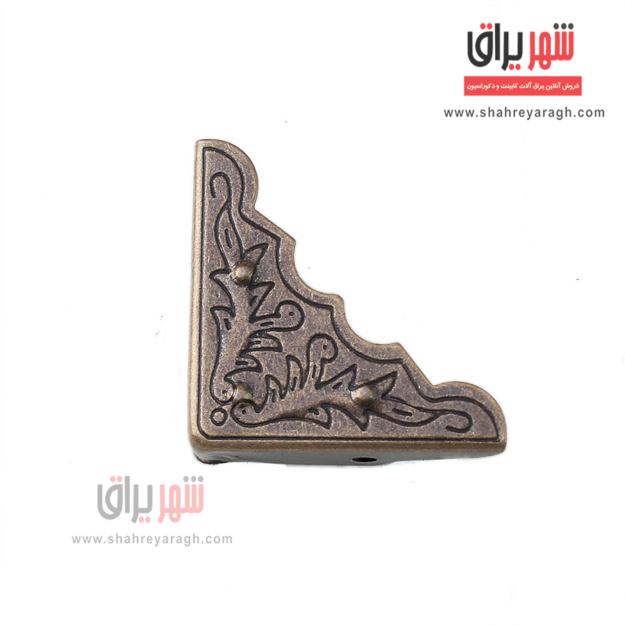 گوشه آنتیک لبه دار سه قپه متوسط زیتونی