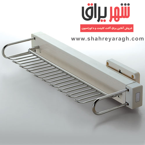 جای کمربند وکراوات دیواری ریلی داخل کمد لباس ABS سفید