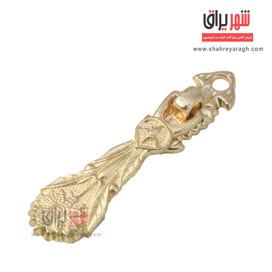 دستگیره آنتیک گلدار آویز طلایی