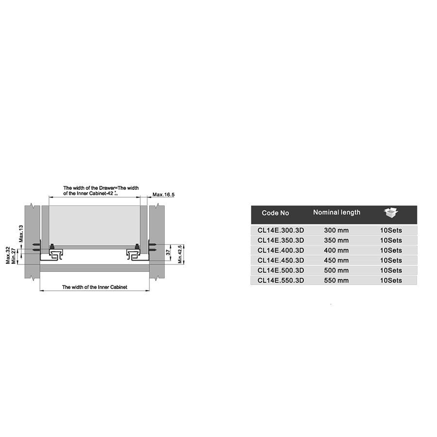 ریل مخفی مگنتی تاچ فول 3D عمق 50 یونی هوپر CL14