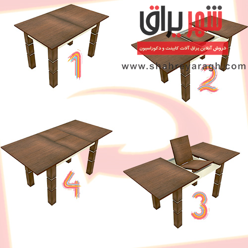تبدیل میز 4 نفره به 6 نفره مپا