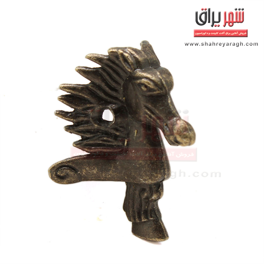 پایه آنتیک سربی اسب زیتونی