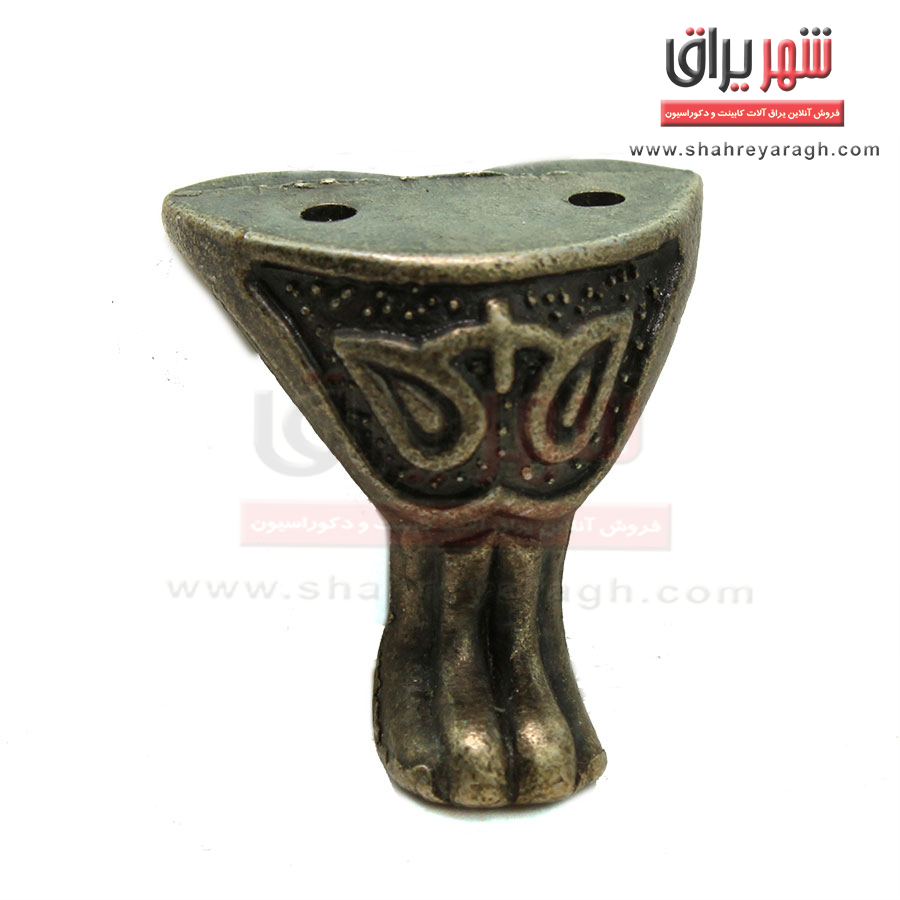 پایه آنتیک سربی دوچشمی زیتونی