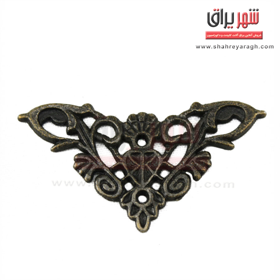 گوشه آنتیک طرح دار بزرگ زیتونی